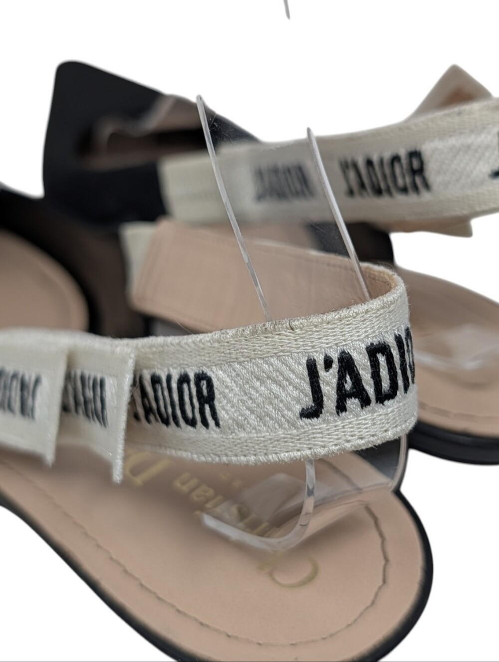 Dior Logo Black Slingback Kitten Heels J'ADIOR Ribbon Pointed Pumps Size EU 40.5 - Picture 11 of 14